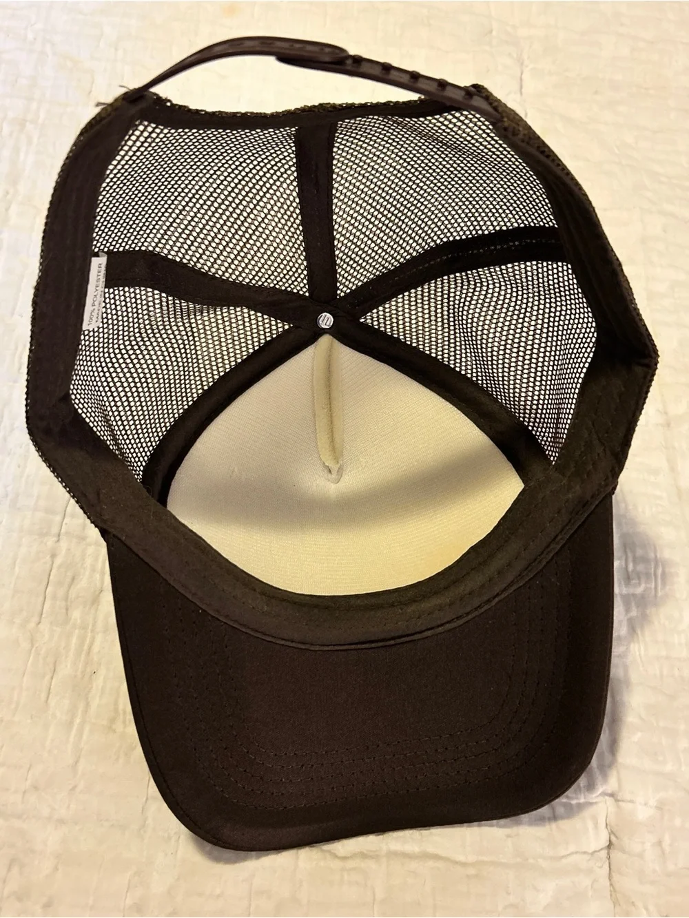 Trucker Hat “This Actually Is My First Rodeo” Snapback Mesh Cap Black & Cream